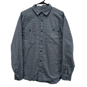 Patagonia Mens Organic Cotton Plaid Long Sleeve Button Down Shirt Blue Large L
